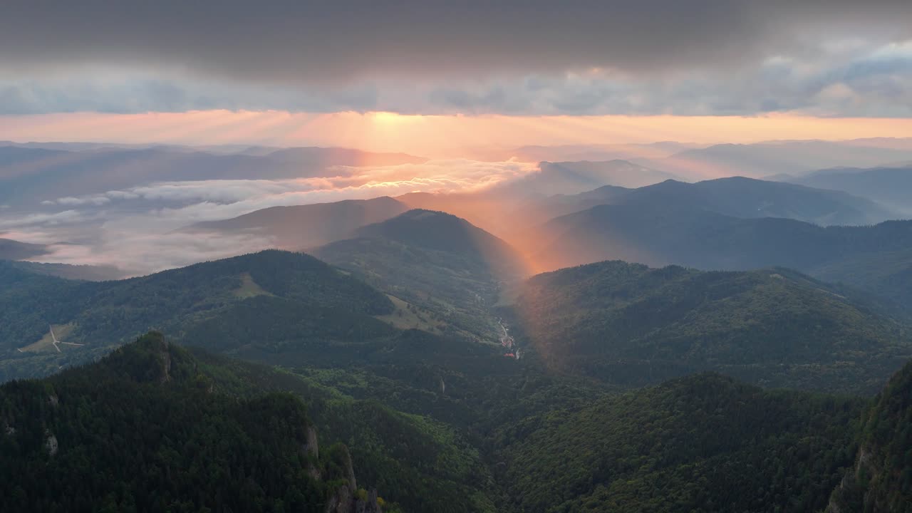 Majestic Sunset over Mountain Valley