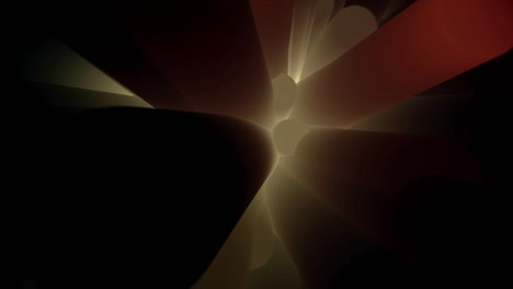 close-up of motion of abstract blur cylinder shapes with illumination. black background