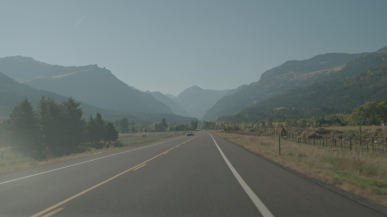 Scenic Road Through Mountains