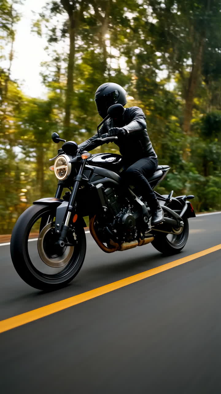 Motociclista em uma Estrada