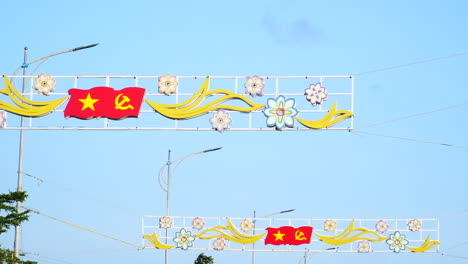 aesthetic vietnamese and communist decoration symbol in phan rang, vietnam