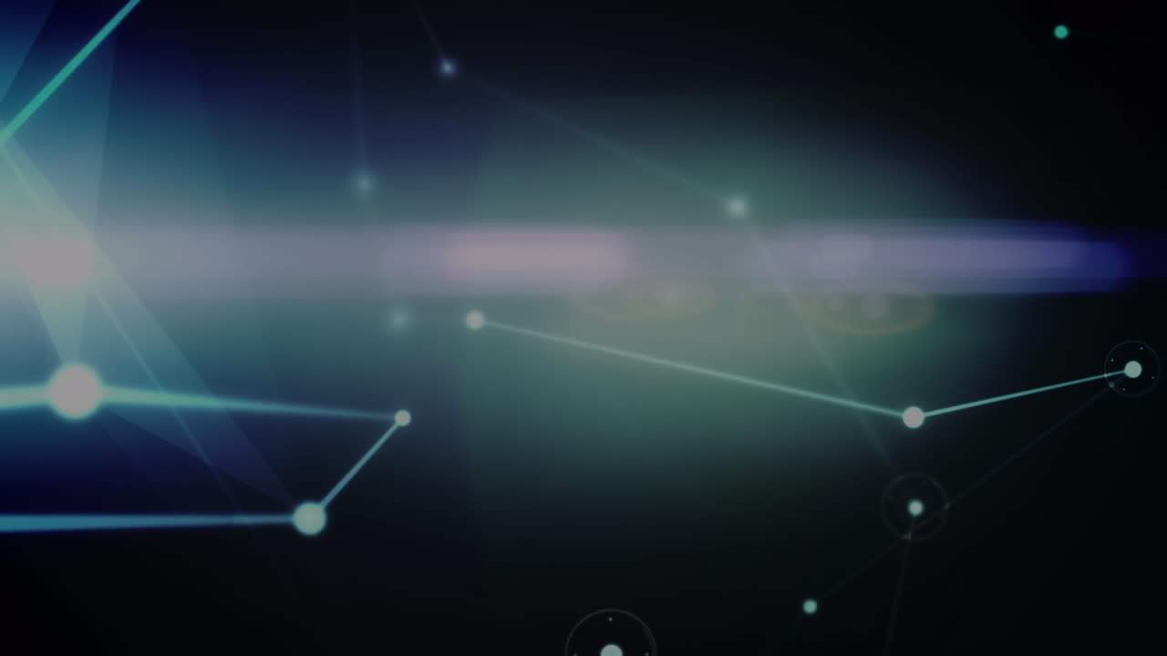 animación digital de una red de conexiones flotando contra un fondo negro