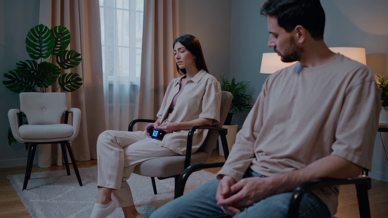 Couple Arguing in Living Room