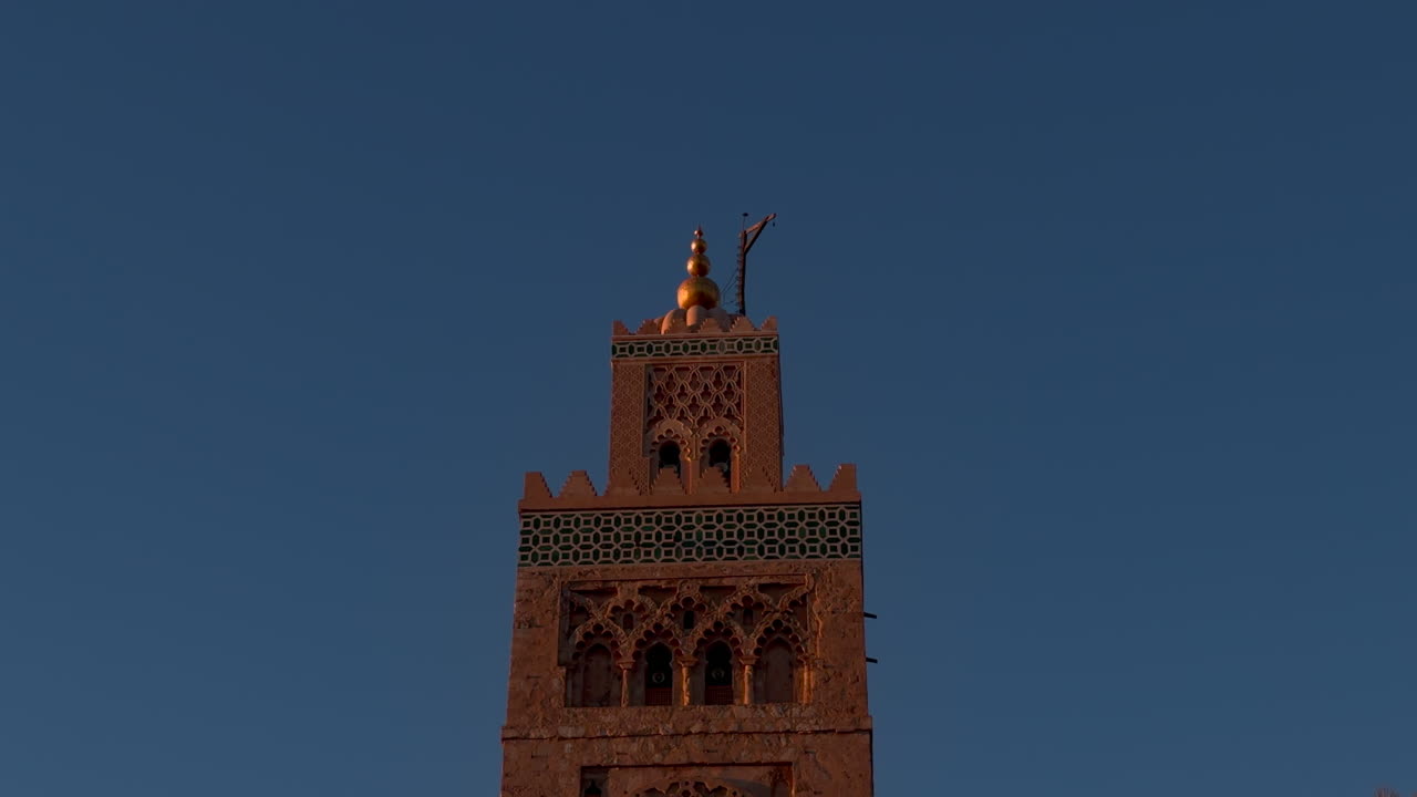 Marakeş Fas'ta ünlü Koutoubia Camii Minaresi, Antik Mimari