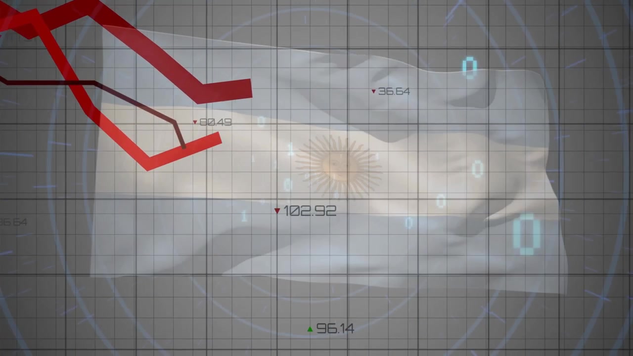 Simulazione di un panno bianco drappeggiato che fluttua su uno sfondo a griglia, mostrando un grafico 3D rosso e un HUD blu.