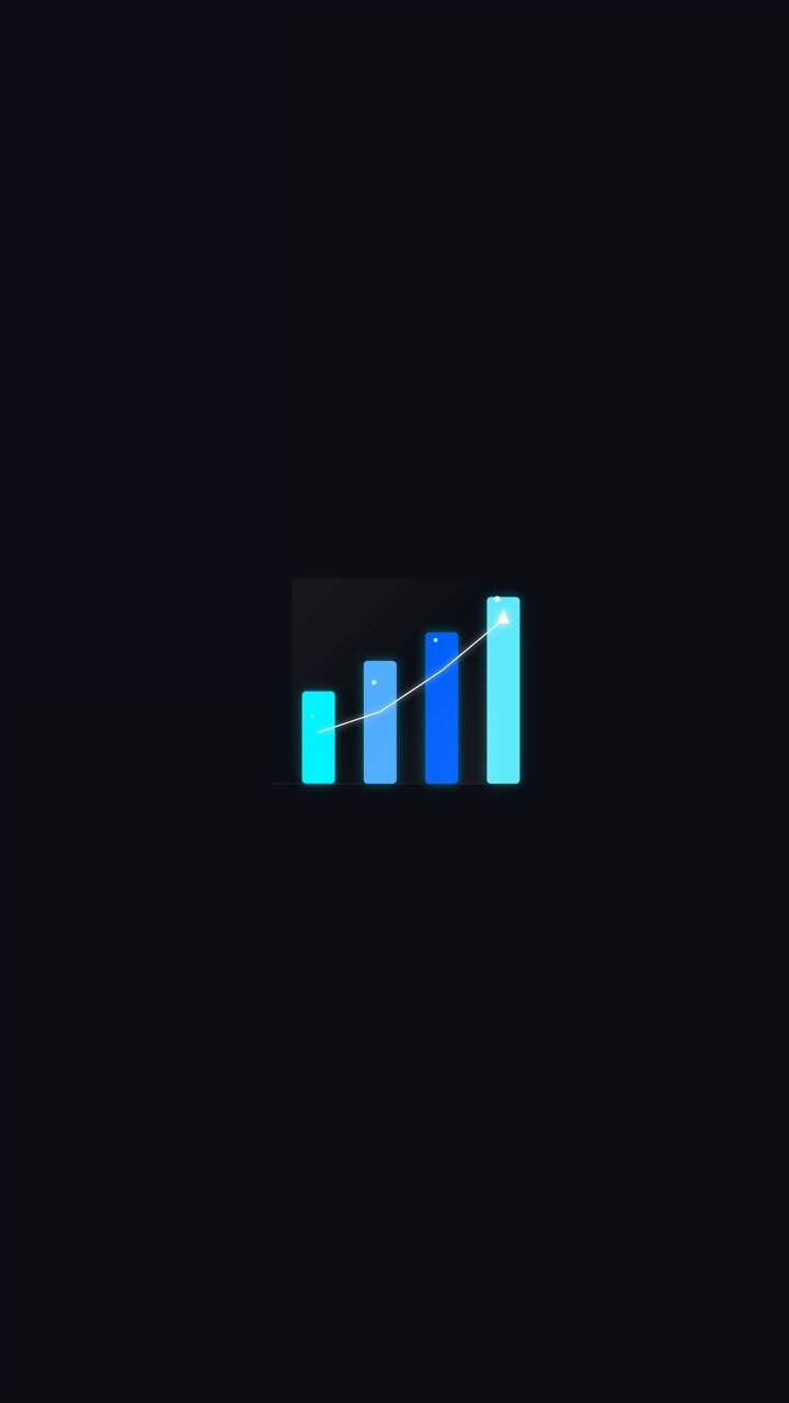 Animovaný sloupcový graf znázorňující růstový trend