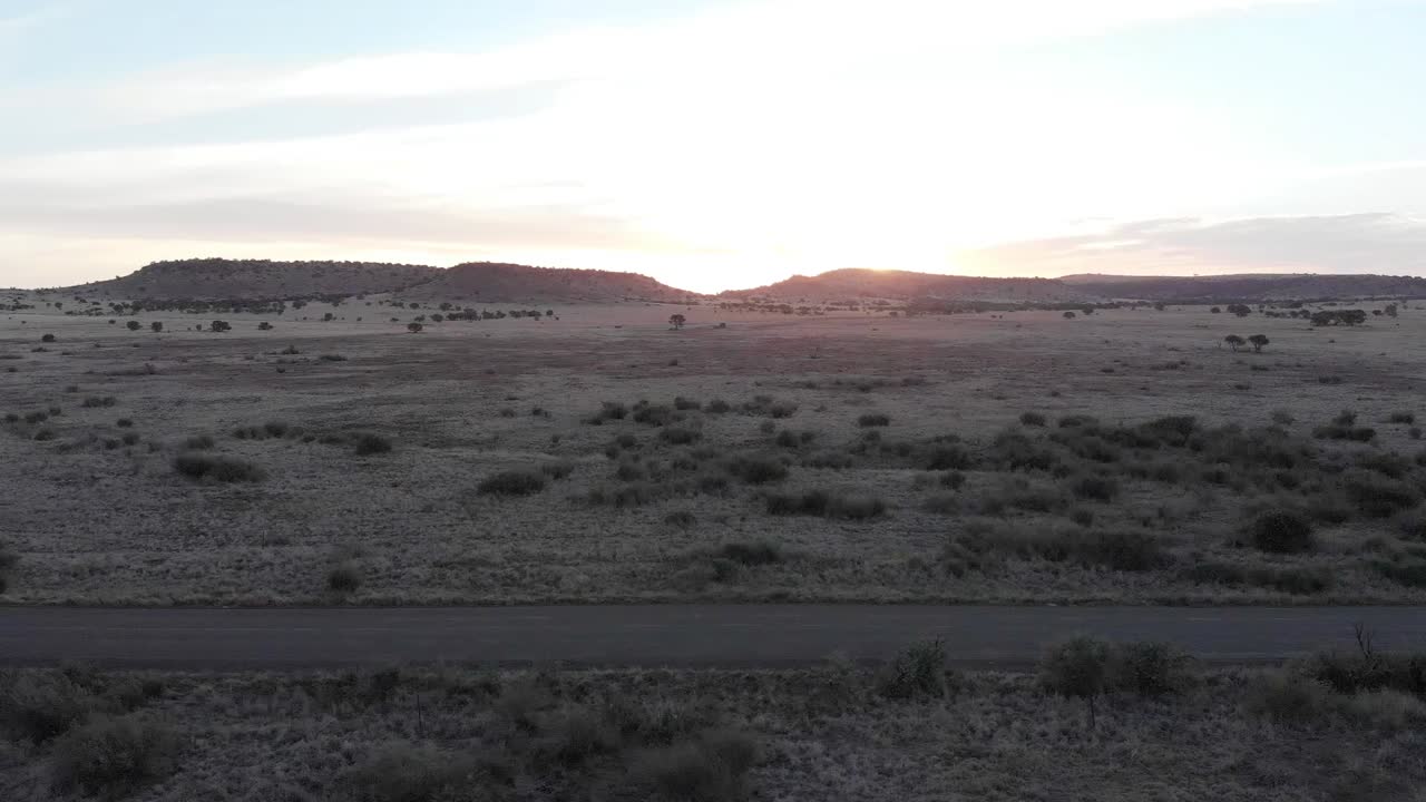 Drone Side Track shot of Cloudy Overcast Day in Rural Area
