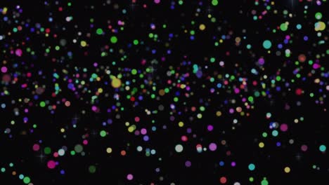 animación de manchas multicolores brillantes sobre un fondo negro