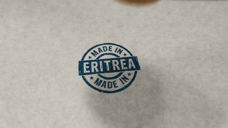 hecho en eritrea sello y animación de bucle de estampado