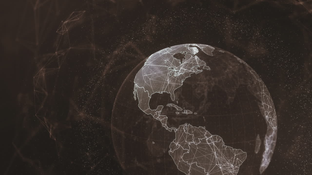 Interface screen with globe 4k