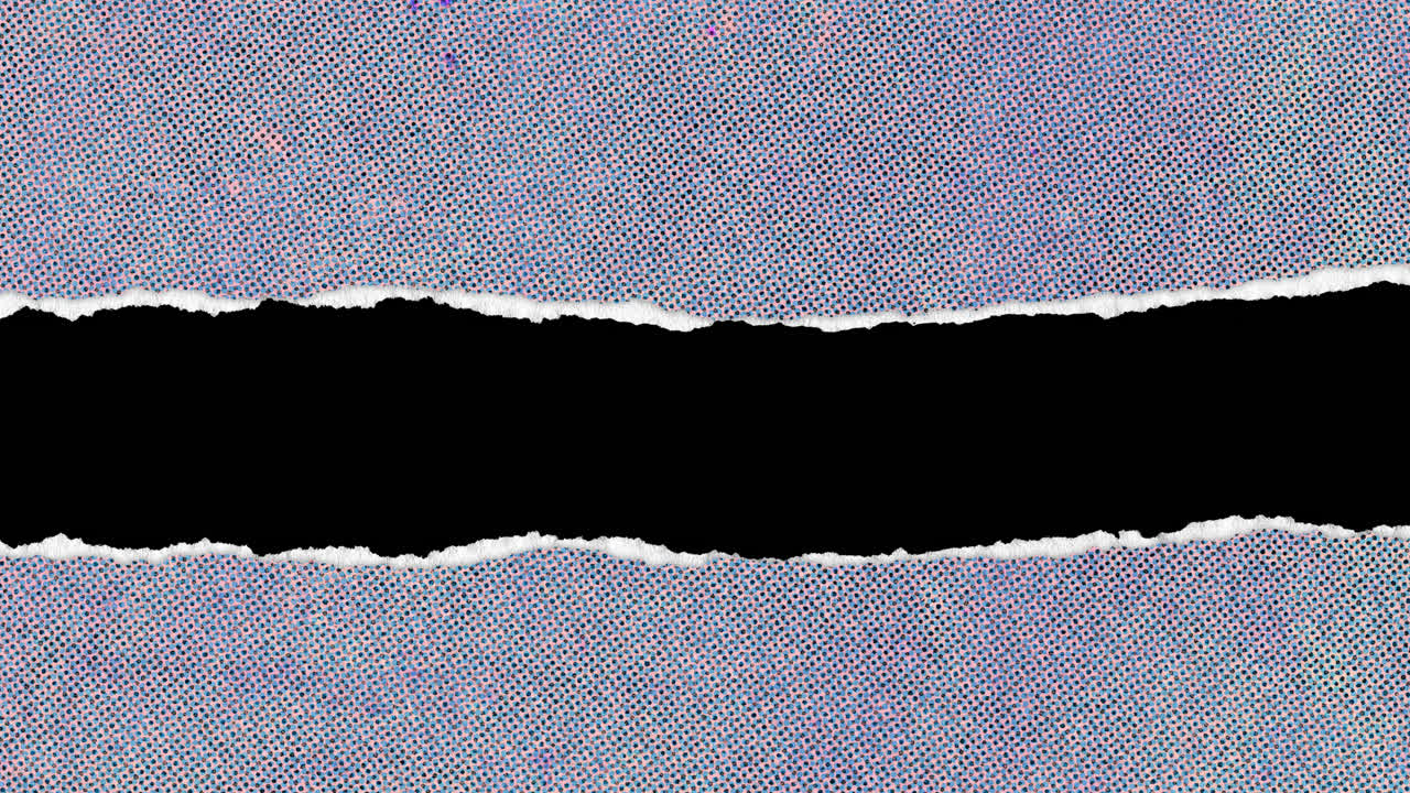 Ripped Purple Halftone Texture Revealing Black Background