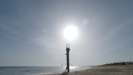 The-plane-flies-against-the-background-of-the-sea