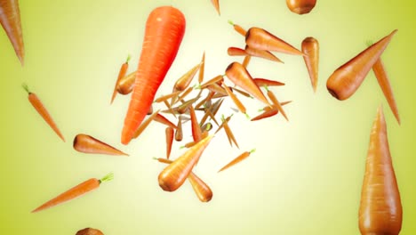 falling carrots background, vegetables, with alpha channel, loop