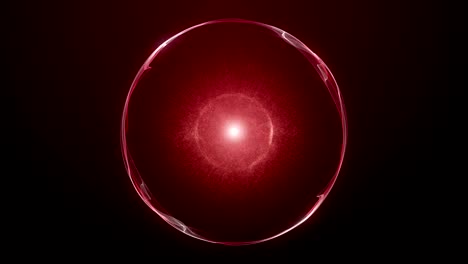 powerful animation with sphere wave object and particles with glowing light in slow motion, 4096x2304 loop 4k