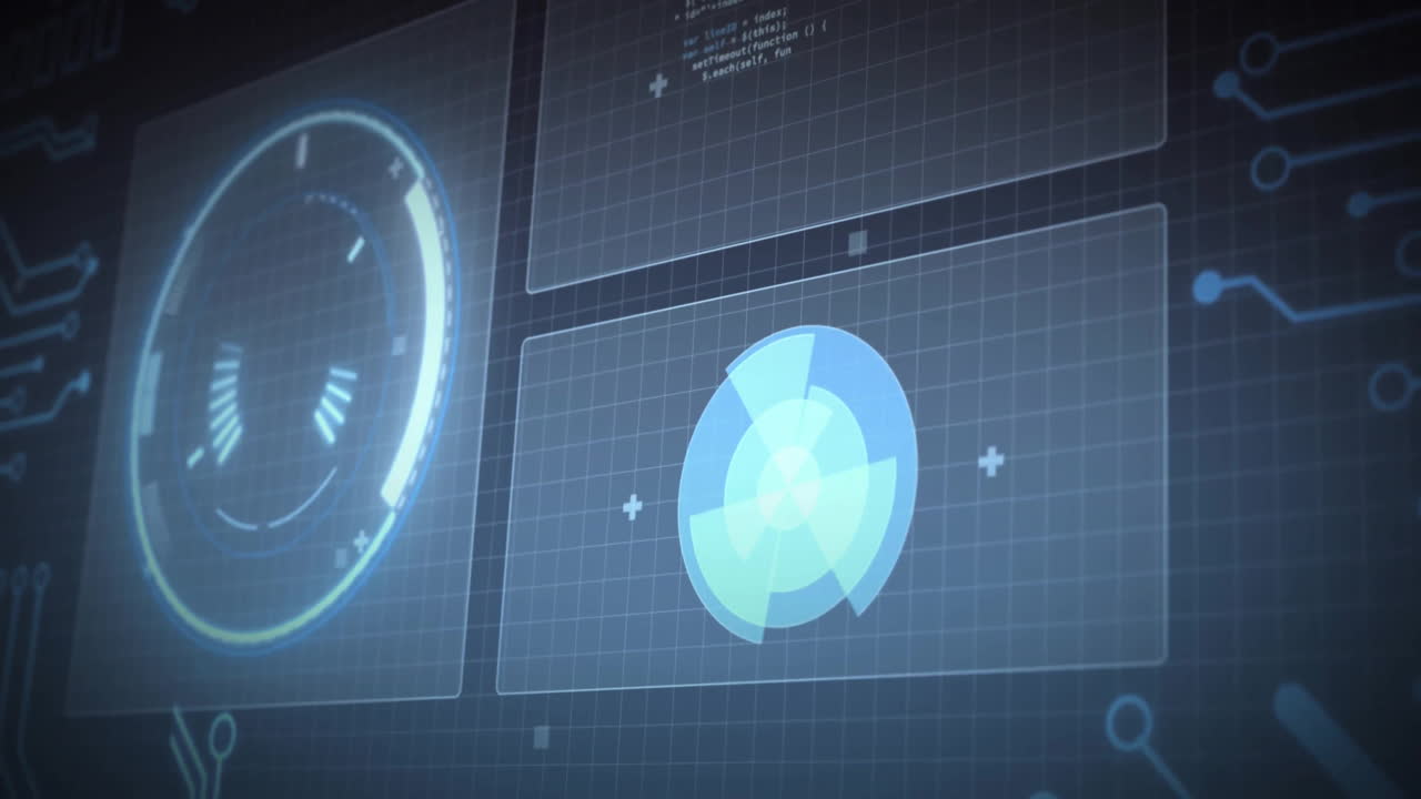 animación del procesamiento de datos con escaneo de alcance sobre fondo negro