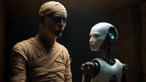 la momia y el robot