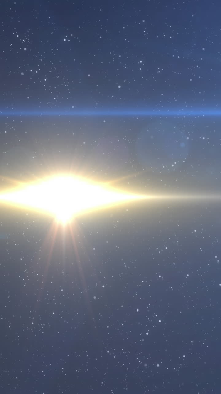 보라색 배경에 빛의 반점 위에 움직이는 반이는 파란색과 노란색 불빛의 애니메이션