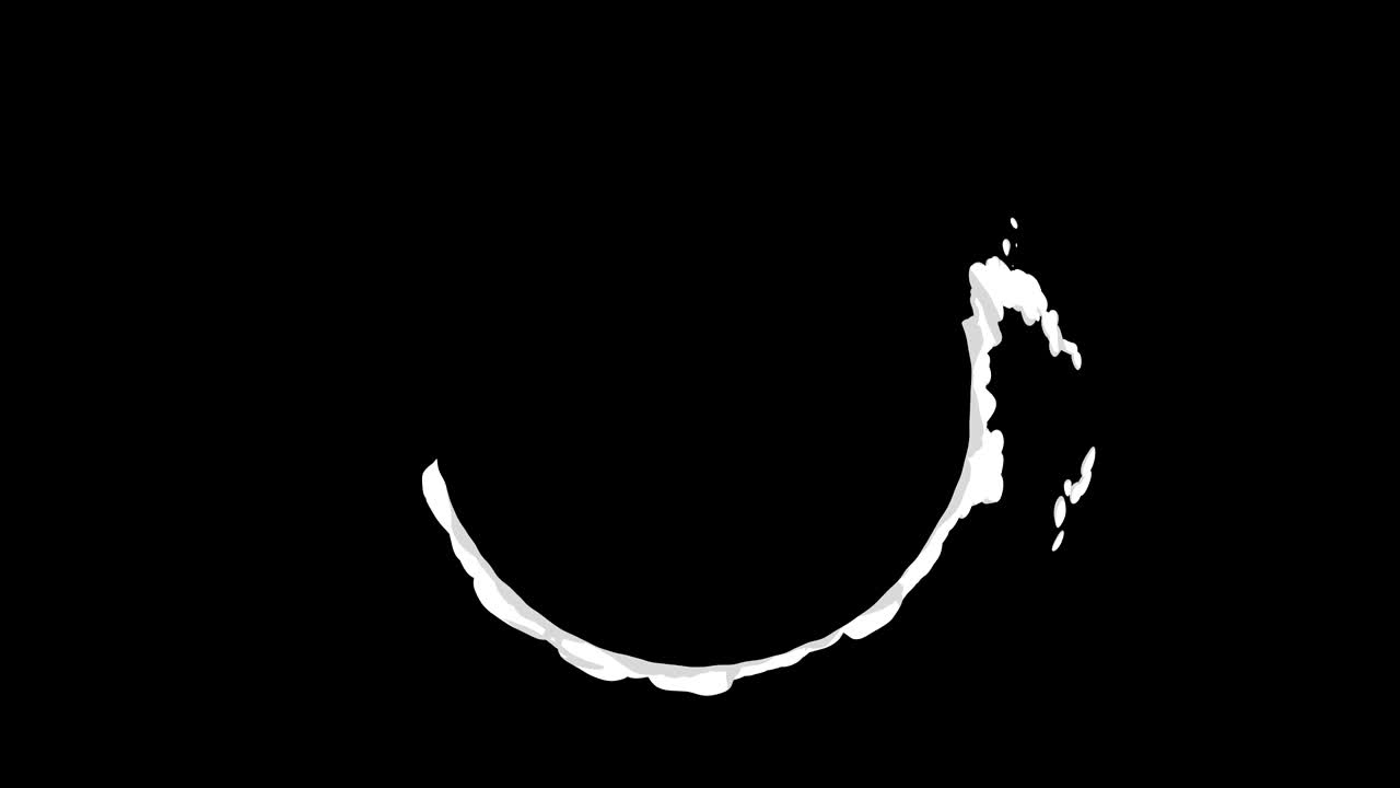 빠른 움직임에서 연기 애니메이션. 게임에 대한 애니메이션 요소. 만화 증기 구름. 루프 검은 애니메이션.