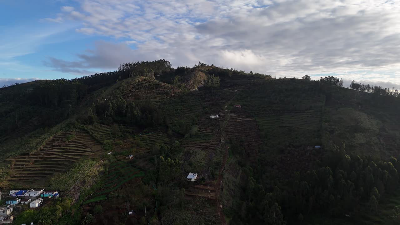 Bird’s-eye view of isolated buildings tucked into Kodaikanal’s scenic slopes