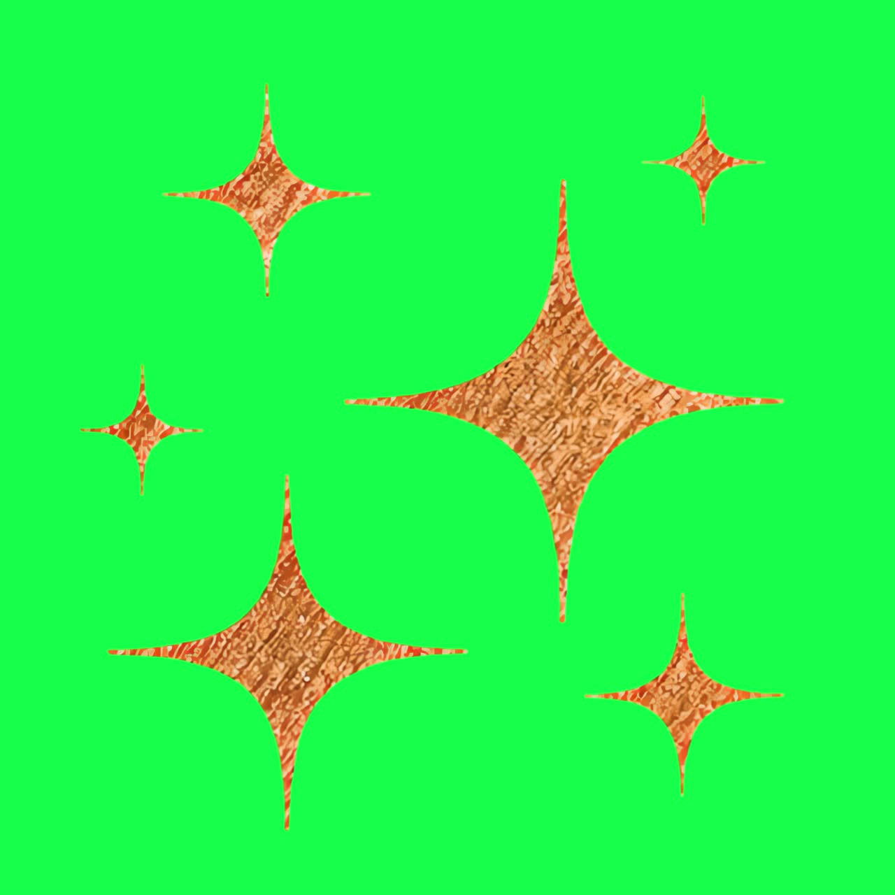 Glittering stars animation, transparent 4K video, green screen