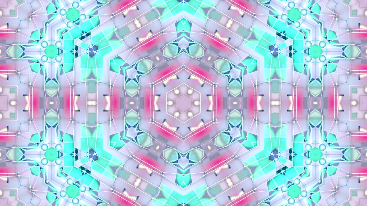 4k에서 움직이는 스테인드 글래스 또는 칼레도스코프 효과로 낮은 기하학적 추상적인 배경, 루프 3d 애니메이션, 인기 있는 낮은 폴리 스타일의 원활한 영상.