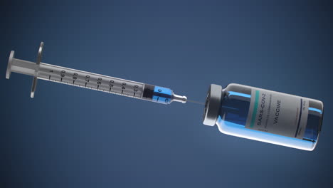 syringe with vaccine bottle for coronavirus