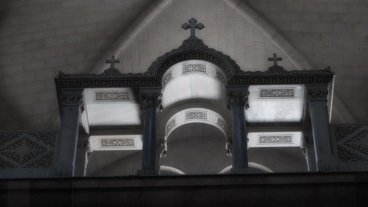 Arches inside of the catholic church