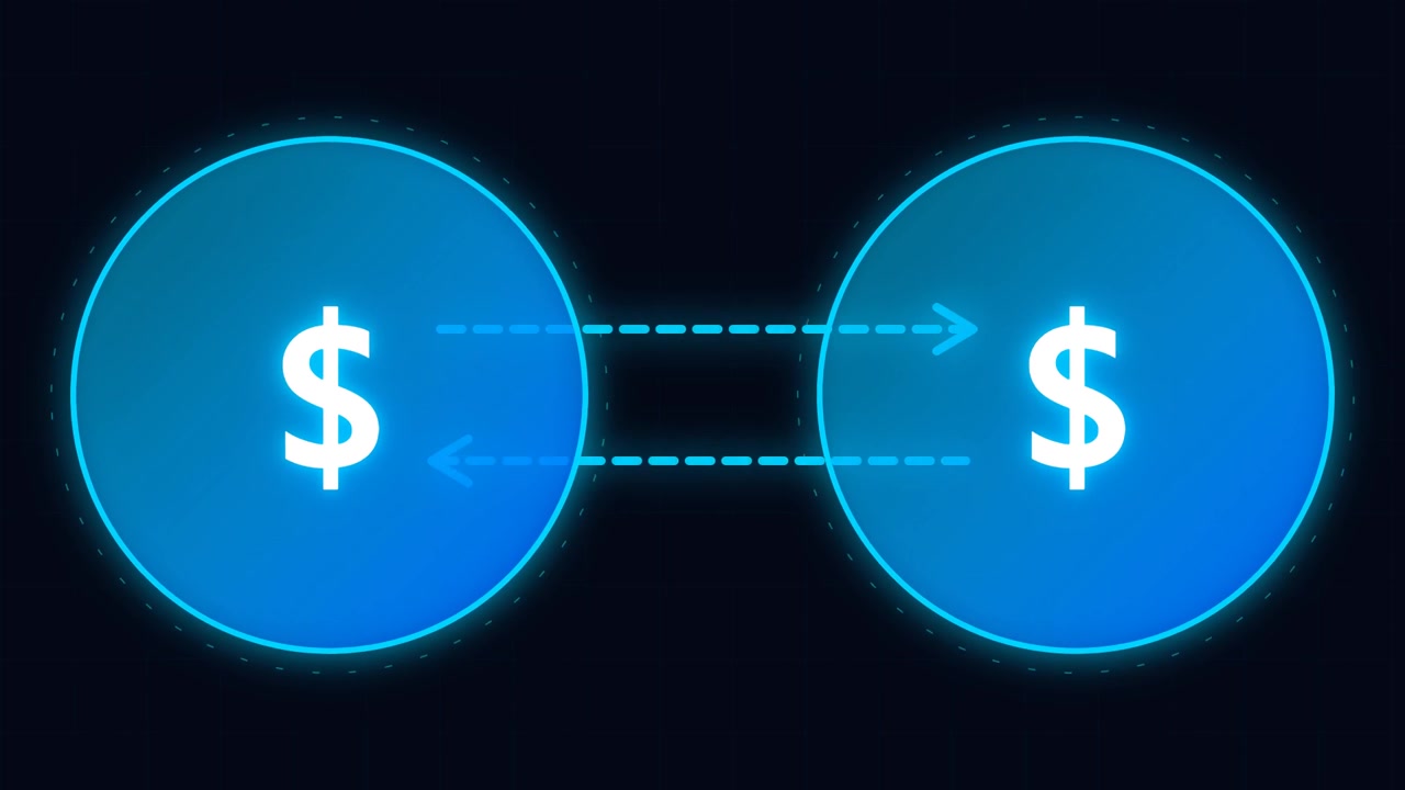 Digital Currency Exchange Concept with Dollar Symbols