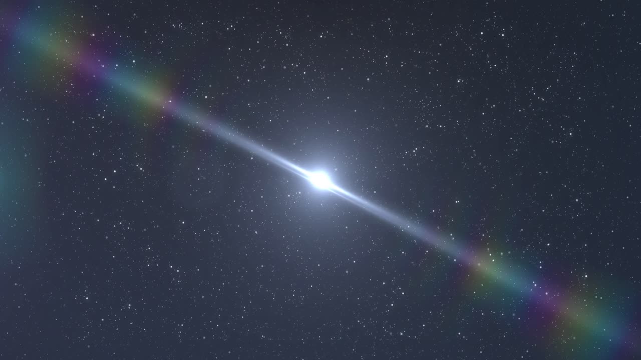 Animazione di luci scintillanti su un cielo notturno stellato