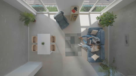 couple sitting on couch and discussing