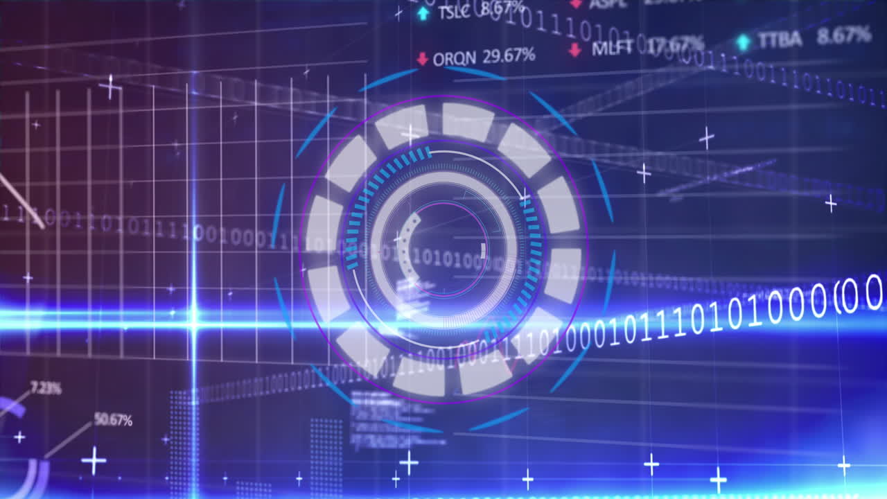 바이너리 코딩과 금융 데이터 처리를 통해 범위 스캐닝의 애니메이션