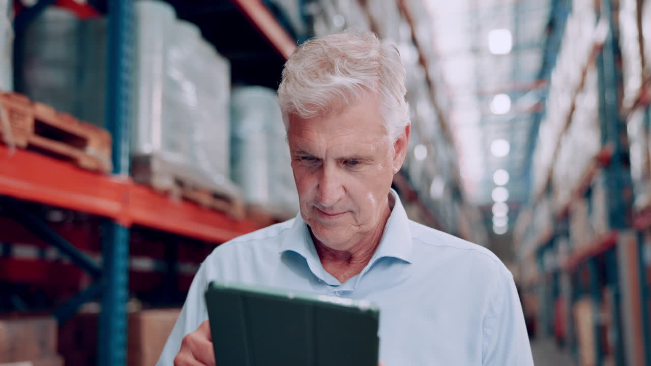 Warehouse Manager Checking Inventory