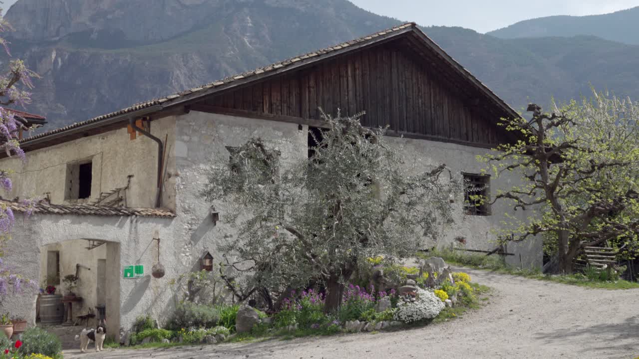 A typical old South Tyrolean barn in Kurtinig, South Tyrol, Italy