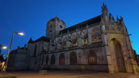 notre-dame basilica at alencon in evening, orne in normandie, france