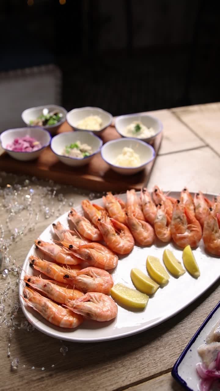 새우 애피티저 접시