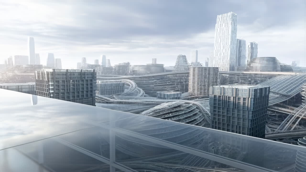 Futuristisches Stadtbild mit moderner Architektur