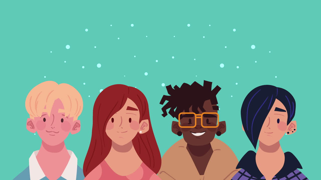 group of interracial friends characters