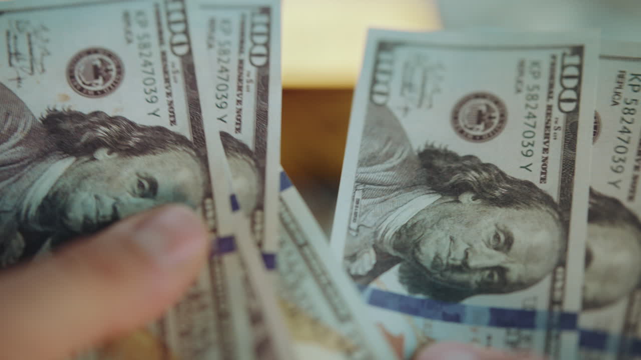 Close-up of Hundred Dollar Bills