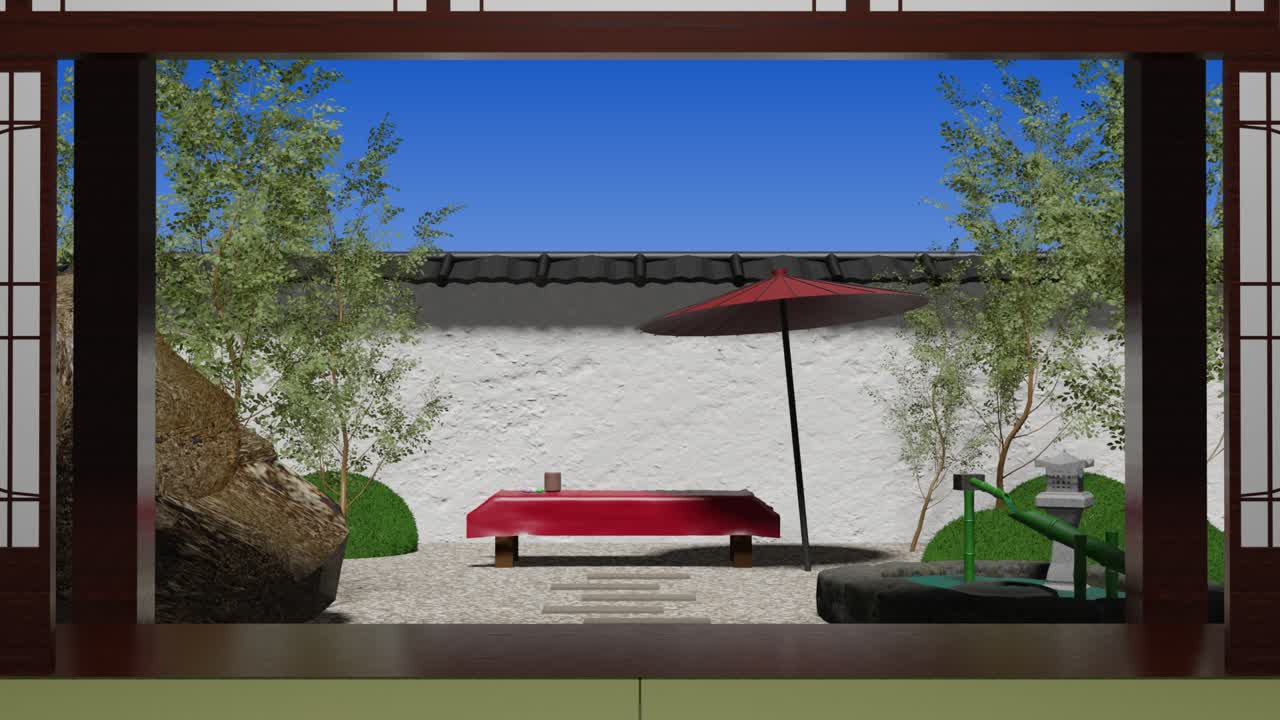 Japanese style garden Looping animated background. 1080p (1).mp4