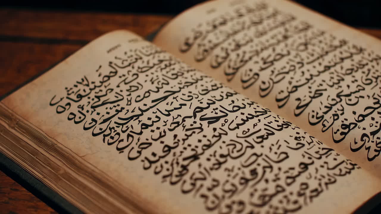 libro abierto con caligrafía árabe