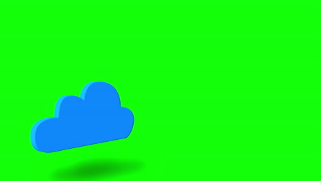 blue cloud computing graphic on green screen