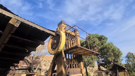 abandoned industrial machines and buildings in gold king copper mine, jerome ghost town