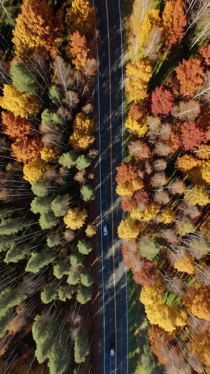 Autumn Road Through Colorful Forest