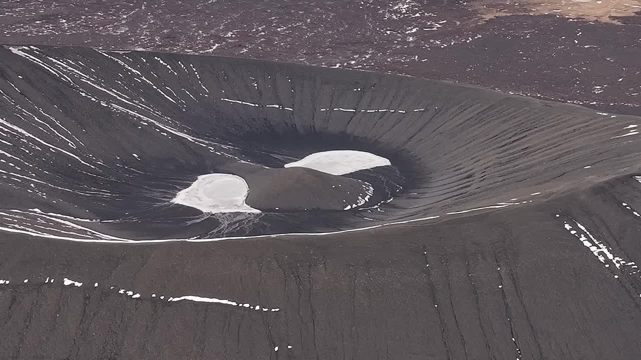 Aerial View Of Hverfjall Volcano In Reykjahlid, Iceland. - zoom in shot