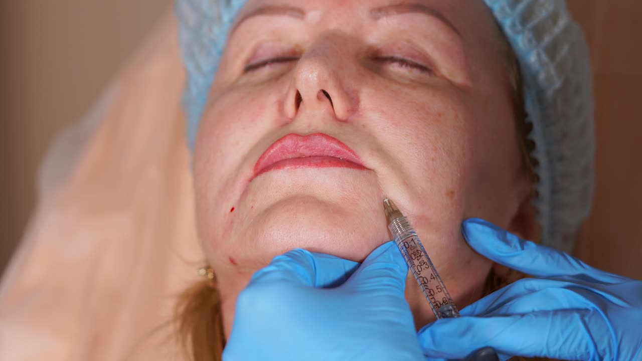 procedimiento de inyección facial