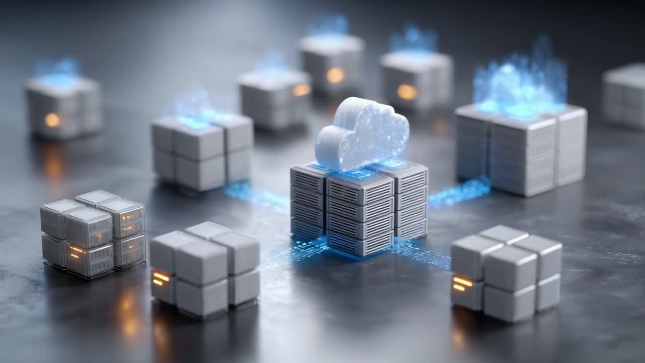 Visual Representation of Cloud Computing Architecture Featuring Data Interaction among Server Stacks and Cloud Nodes for Enhanced Digital Infrastructure