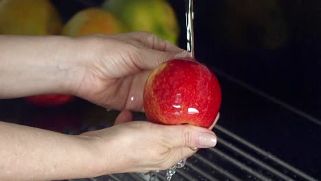 raw food nutritional snack, seasonal fresh ripe produce, water flowing