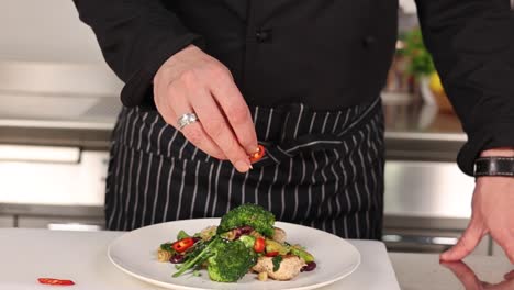 chef preparing a healthy pasta dish