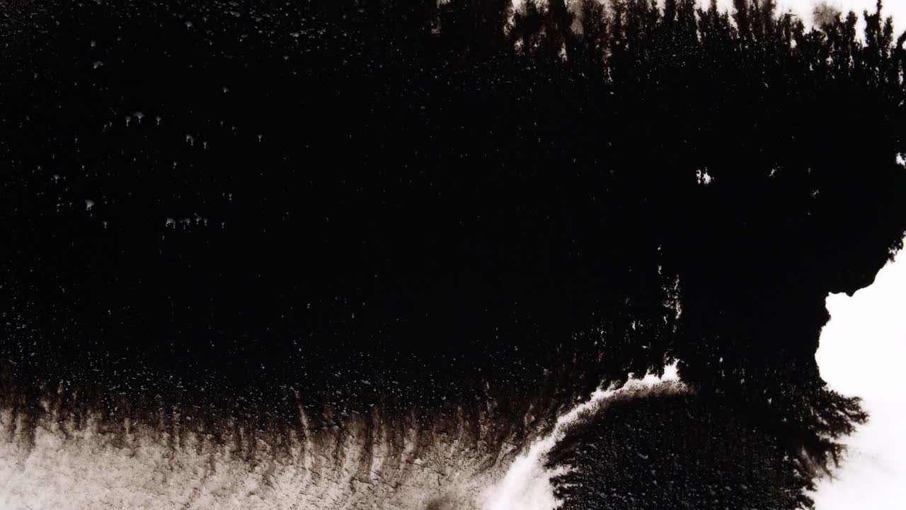 Black Ink Drops On White Background