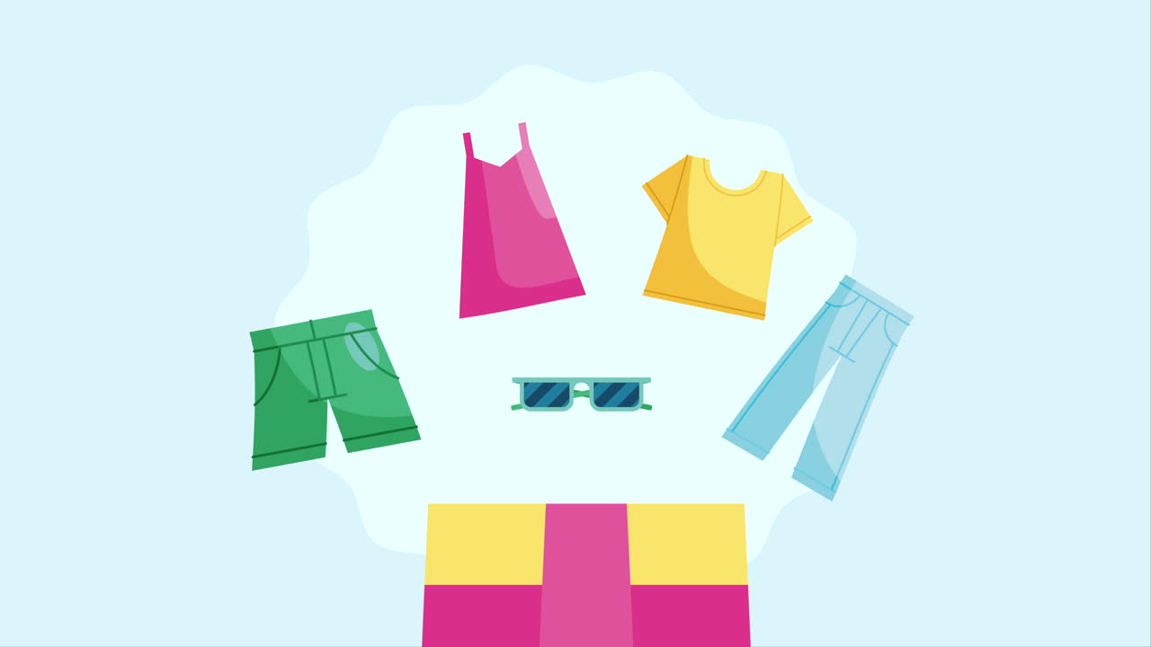 옷 애니메이션과 함께 선물 상자